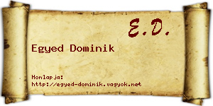 Egyed Dominik névjegykártya